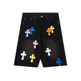 Chrome Hearts Shorts Top Version New Men's and Women's Same Style Denim Shorts Pants Summer Fashion