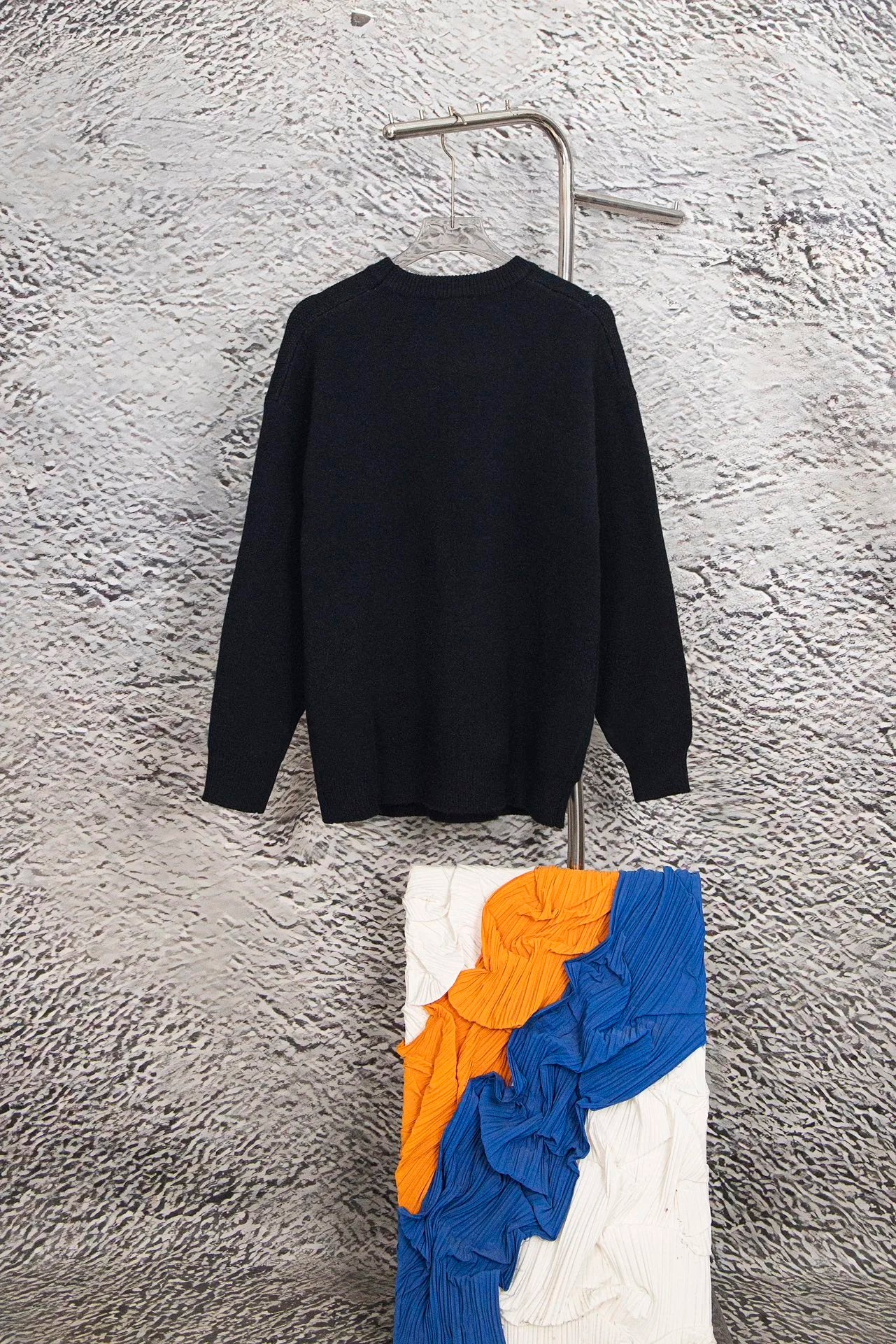 PRADA Sweater Jacquard Letter Knit Crew Neck Sweater Thickened Lazy Style Unisex Loose Knit Top Coat Versatile Casual Wearable Inside and Outside