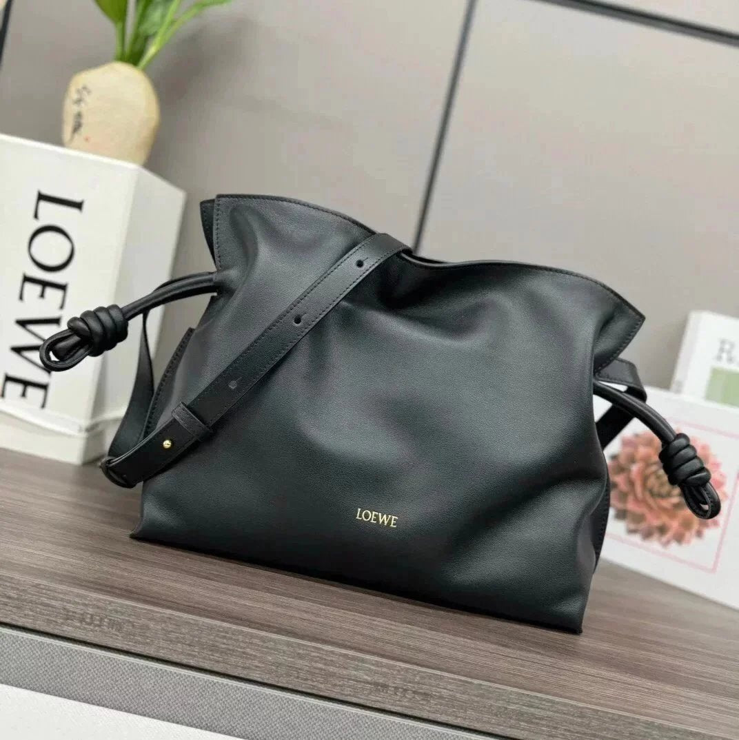 LOEWE Women's Bag Top version 【Top Version Original Leather】New Gilding logoFlamenco Lucky Bag Bag with Long Shoulder Strap Mini Napa Cow Leather Flamenco Clutch Drawstring Bucket Bag Loew New Lucky Bag Tote Bag Shoulder Bag Messenger Bag