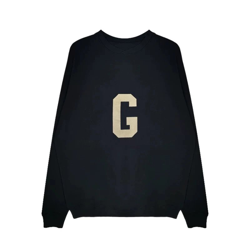 ESSENTIALS Hoodie Top Version No.7Season G Letter Flocked Printed Pullover High Street Casual Couple Loose round Neck Sweater