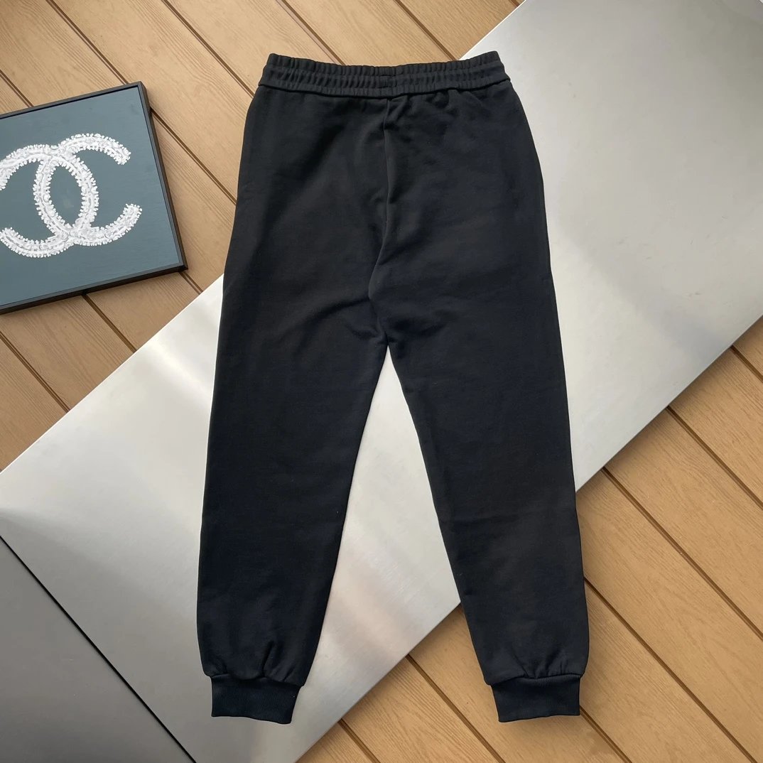 LOEWE Sweatpants 2024New logo Embroidered Jogger Sweatpants Autumn Unisex Long Pants Drawstring Winter Loose Plus Size Casual Pants High Waist Color Block