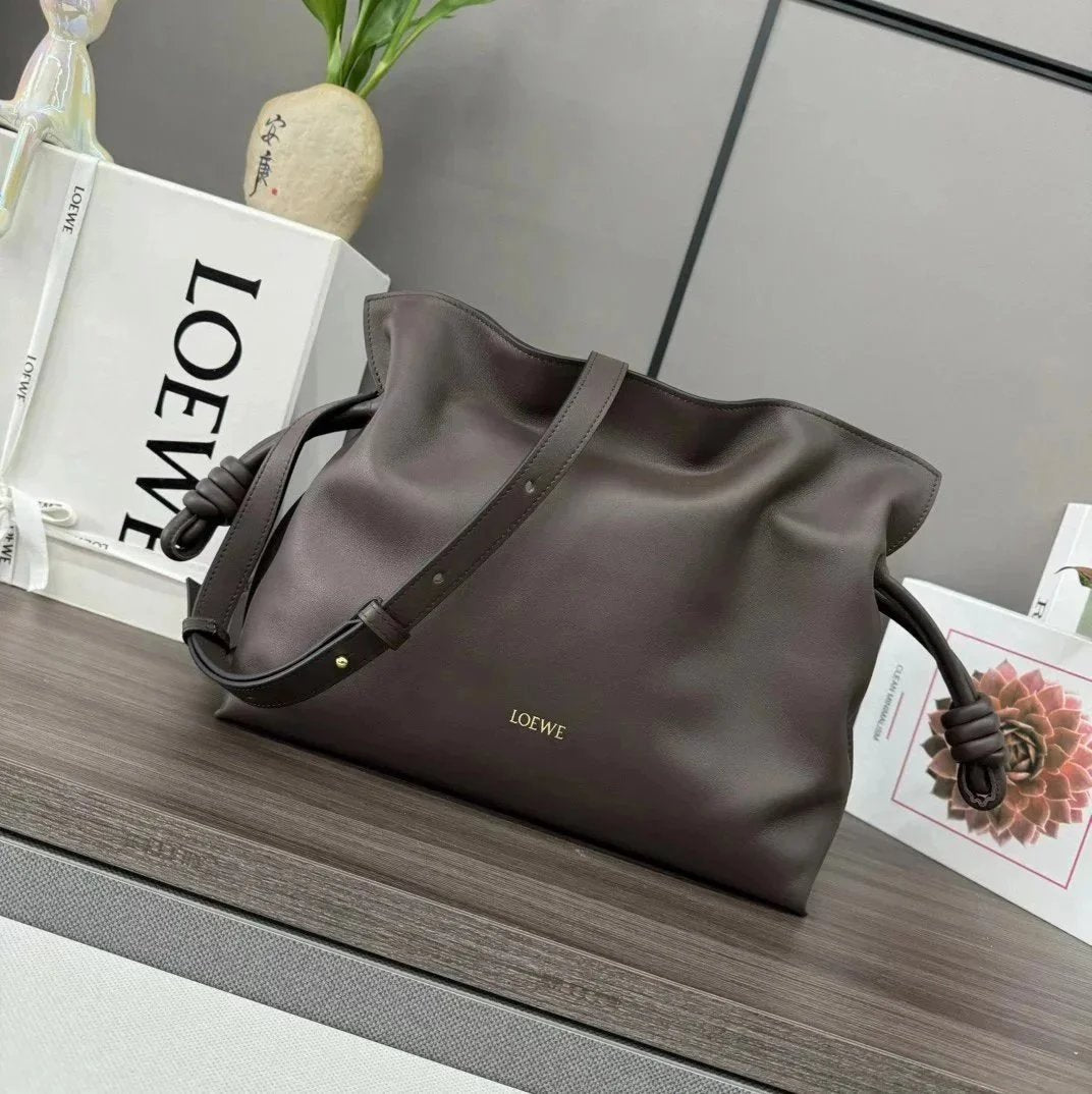 LOEWE Women's Bag Top version 【Top Version Original Leather】New Gilding logoFlamenco Lucky Bag Bag with Long Shoulder Strap Mini Napa Cow Leather Flamenco Clutch Drawstring Bucket Bag Loew New Lucky Bag Tote Bag Shoulder Bag Messenger Bag