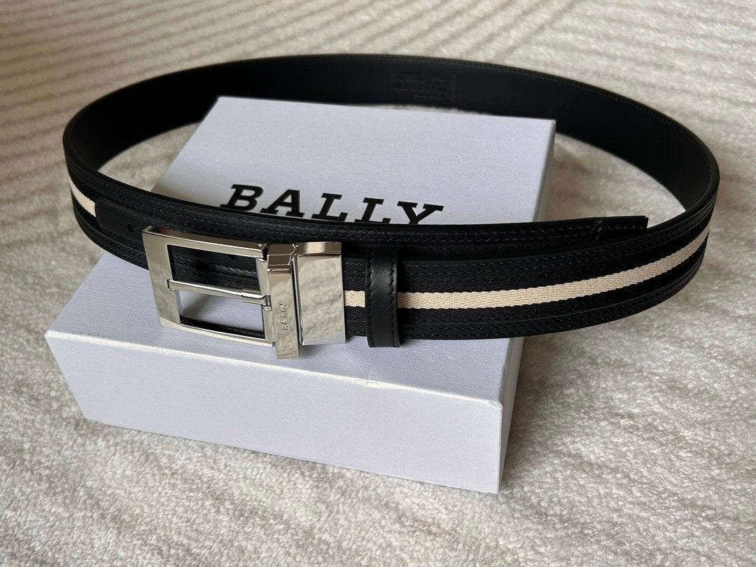 Bally Belt Top version Original Single Belt Counter New Men's Double-Sided Casual Business Belt Wide3.4cm Double-Sided Head Layer Cowhide Belt First Layer Cow Leather Belt Men and Women Business Casual Belt Belt Men's Leather Belt