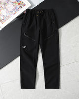 Arc'teryx Sweatpants Fleece Lined Thickened Big Bird Drawstring Soft Shell Pants, Straight Leg Sports Pants, Unisex Long Pants for Autumn and Winter, Loose Fit, High Waist, Large Size, Casual Pants