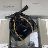 Balenciaga Bag Top version 【】In Stock Surrogate Shopping Grade New Crush Series Brand New Size Trash Garbage Bag Shopping Bag Drawstring Closed Garbage Pack Hobo Bag Casual Bag Backpack Messenger Bag Chain Bag Women's Bag Small Size25cm Large Size35cm