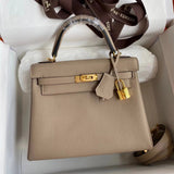 Hermes women's bag Top version Women's Bag Women's Bag Handbag Shoulder Bag Messenger Bag Kelly25cm28cmKellytogo Cowhide Wax Line Hand Sewing