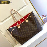 Louis Vuitton LV Women's Bag Top version Original Leather Large Presbyopic Chessboard Shopping Bag Shoulder Portable Mother and Child Bag Women's Bag M40990M40991M41180N41357N41604N41360neverfull Large Tote Bag