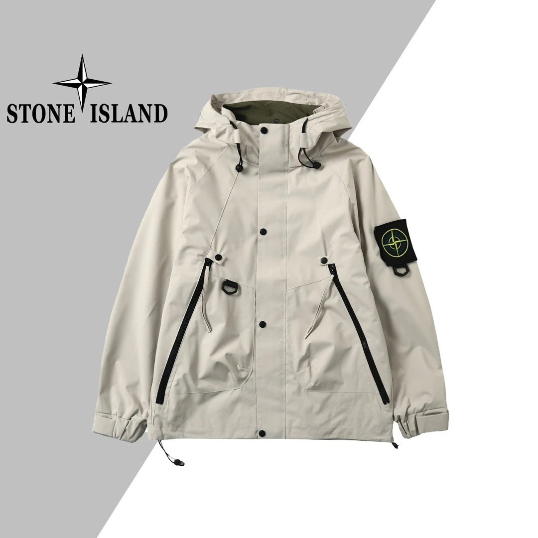 Stone Island Jackets Coats One piece dropshipping2024Autumn New Trendy Detachable Velcro Medal Coat Jacket Men and Women Same Style