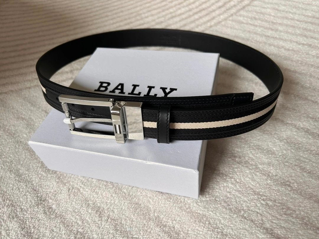 Bally Belt Top version Original Single Belt Counter New Men's Double-Sided Casual Business Belt Wide3.4cm Double-Sided Head Layer Cowhide Belt First Layer Cow Leather Belt Men and Women Business Casual Belt Belt Men's Leather Belt
