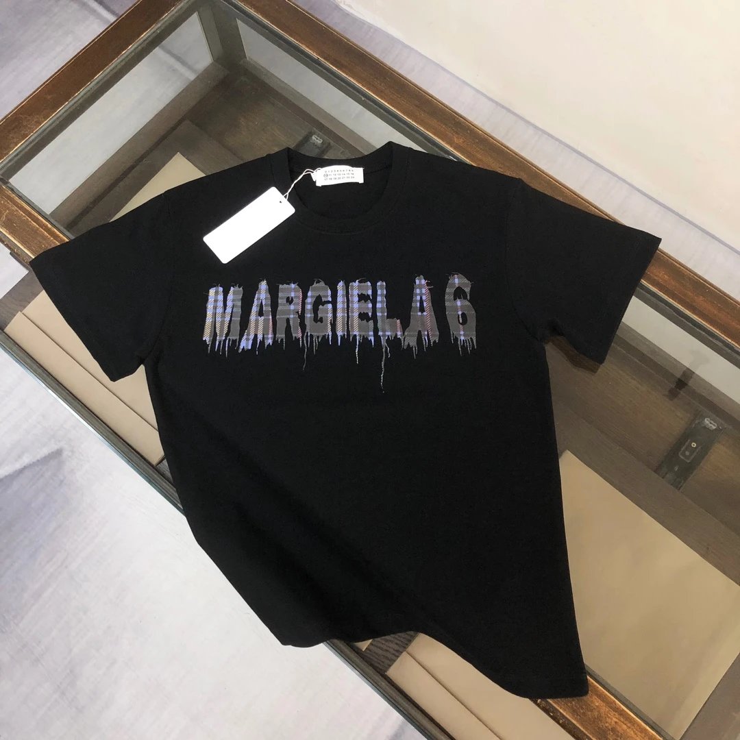 Maison Margiela T-shirt Chest Letter Print logo round Neck Short Sleeve25ss New pure cotton T Unisex T-Shirt OS Loose Fit Base Shirt Top Half Sleeve T-Shirt