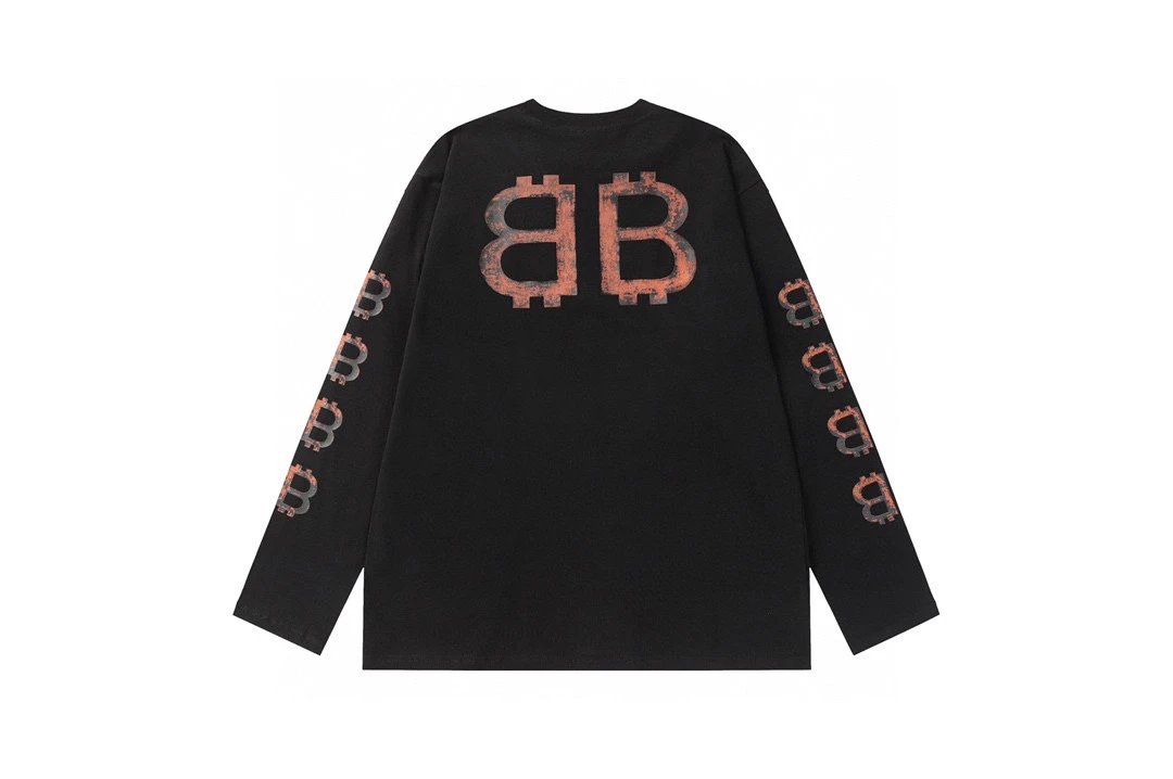 Balenciaga Hoodie Double B Printing logo Round Neck Sweatshirt Long Sleeve Base Shirt Jacket Top Fashion Unisex Sports Casual Loose Fit Versatile Autumn Winter New Arrival