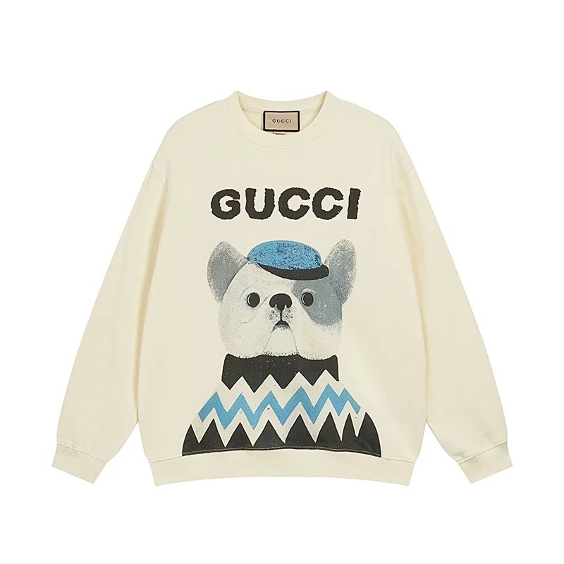 Gucci Hoodie Cartoon Dog logo Round Neck Sweatshirt Long Sleeve Base Shirt Jacket Top Fashion Unisex Sports Casual Loose Fit Versatile Autumn Winter New Arrival