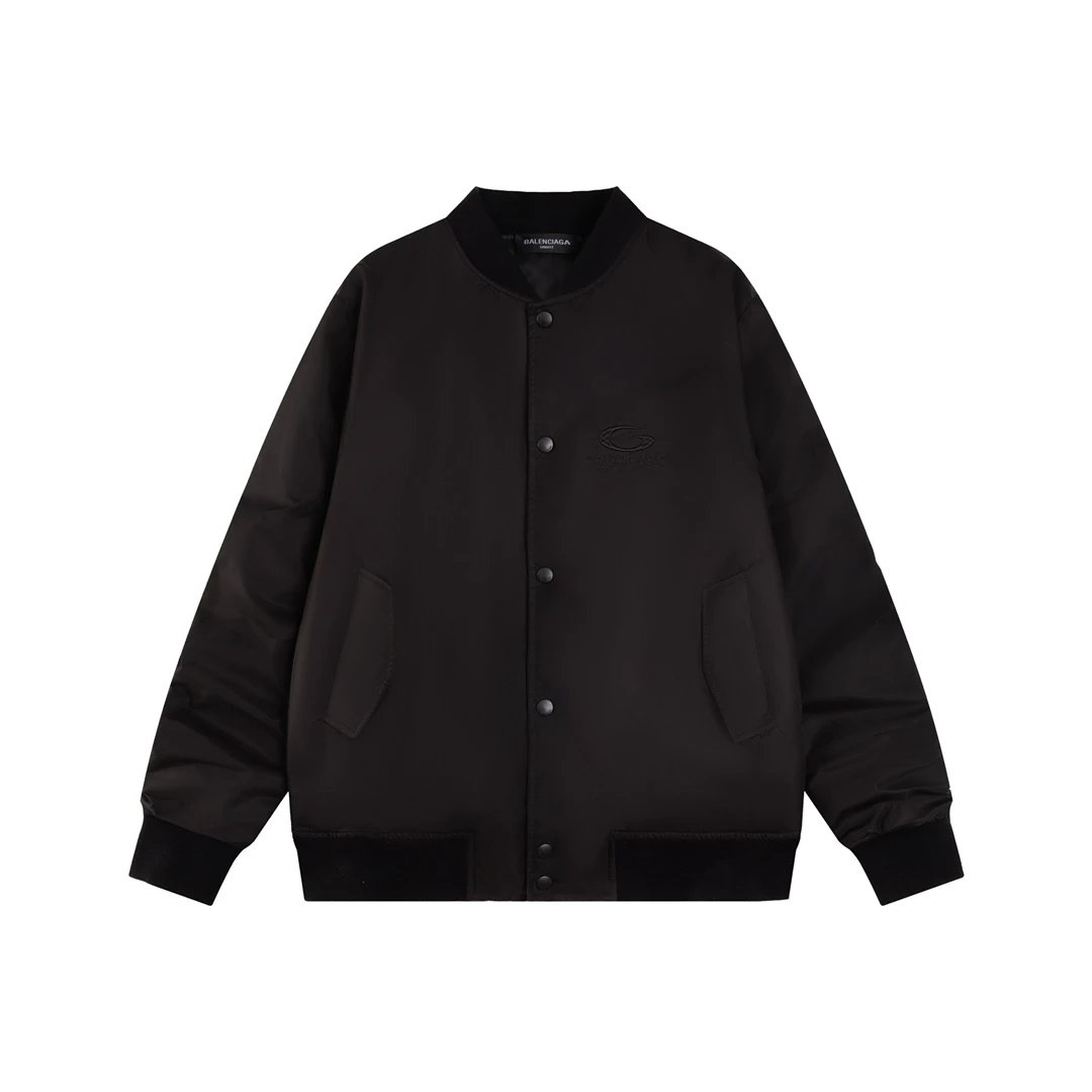 Balenciaga Jackets Embroidery Logo Baseball Jacket Cotton Coat Casual Loose Versatile Stand Collar Jacket Unisex24ss Autumn and Winter New Sports Wear