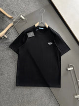 PRADA T-shirt Chest Triangle Logo Letter Print logo round Neck Short Sleeve25ss New Pure Cotton Unisex Style T Casual T-Shirt Base Layer Shirt OS Loose Fit Half Sleeve Top Plus Size