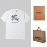 Burberry T-shirt Embroidery on the chest logo round Neck Short Sleeve25ss New Pure Cotton Unisex Style T T-shirt OS Loose Fit Base Shirt Top Half Sleeve T-Shirt
