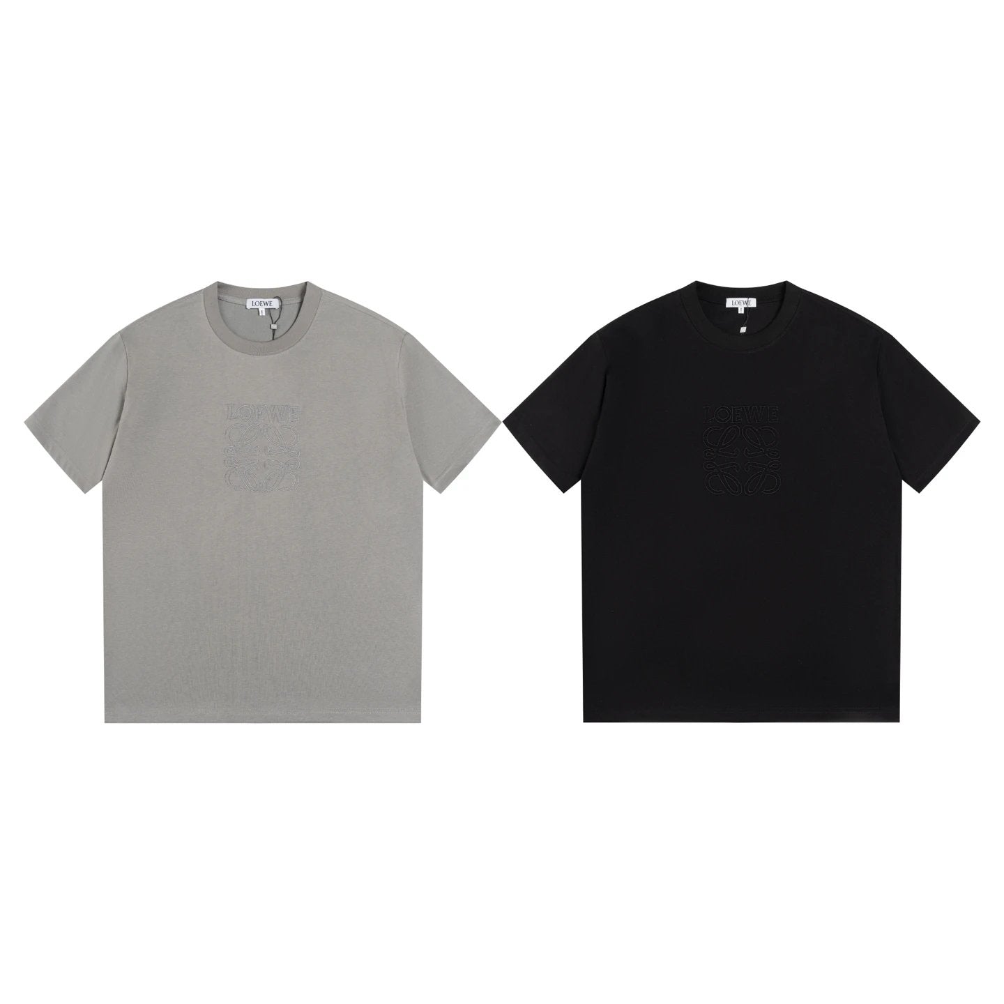 LOEWE T-shirt Solid Color Embroidery on the Chest logo round Neck Short Sleeve25ss New pure cotton T Unisex T-Shirt OS Drop Shoulder Loose Fit Base Shirt Top T-Shirt Short Sleeve