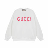 Gucci Hoodie Chest foam padding logo Round Neck Sweatshirt Long Sleeve Base Shirt Jacket Top Fashion Unisex Sports Casual Loose Fit Versatile Autumn Winter New Arrival