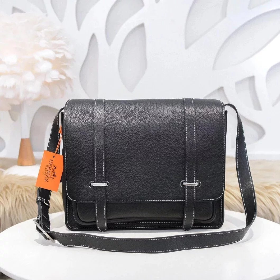 Hermes men's bag Top version High-End Men's and Women's Bags Shoulder Bag Crossbody Bag Men's and Women's Universal H Steve steve One of the Classic Masterpieces of Double-Drawer Belt, Original Factory togo Leather