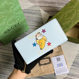 Gucci Wallet Top version 【**Customized Plate】New Women's Long Purse Wallet Zipper Wallet Rainbow and XINGX Bananya Printed Zipper Wallet Bananya Printed, Female Handbag Mobile Phone Number Full Leather Cowhide Wallet Wallet Card Holder Multifunctional Bag