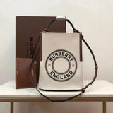 Burberry Women's Bag Top version New Silk Screen logo Bucket Bag Women's Bag Equestrian Style Cotton Canvas Bucket Bag Hand Bag Crossbody Bag Comes with Artistic Fresh Atmosphere Upper Body Matching Is Also beyond Imagination to Show Temperament