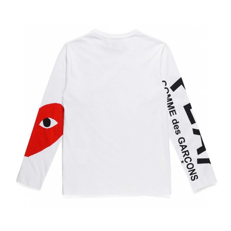 Rei Kawakubo Hoodie Top Version Classic Love Red Heart Black White round Neck Long Sleeve T T-shirt for Men and Women