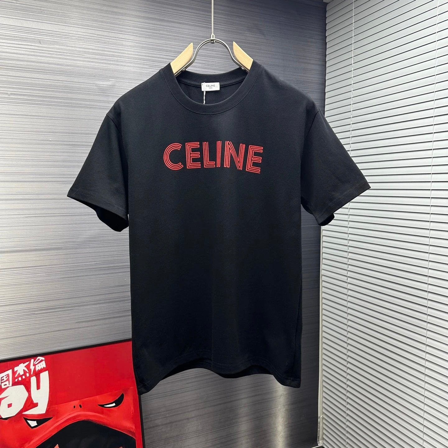 Celine T-shirt Chest Letter Print logo round Neck Short Sleeve25ss New pure cotton T Unisex T-Shirt OS Drop Shoulder Loose Fit Base Shirt Top T-Shirt Short Sleeve