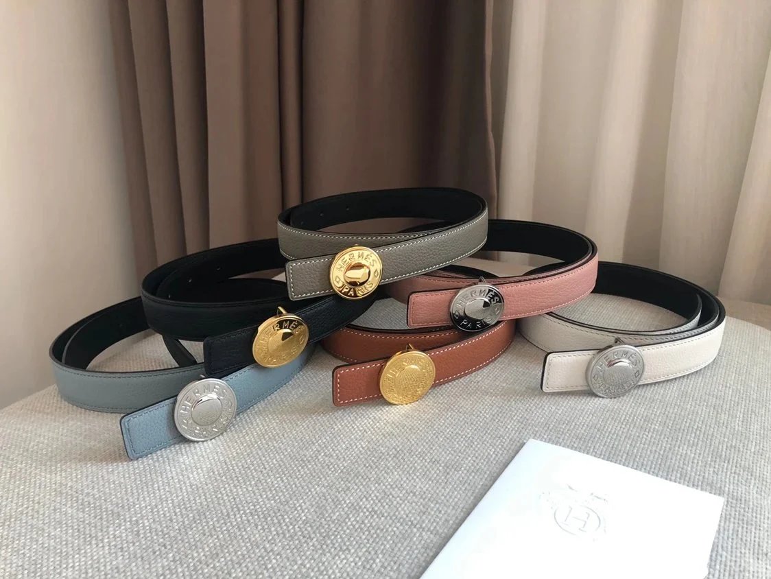 Hermes Belt Top version Women's Thin Belt Double-Sided Imported First Layer Calfskin Double-Sided Letters h Buckle Belt Skirt Shaped Accessory Women's hermes Belt2.5Centimeter Wide