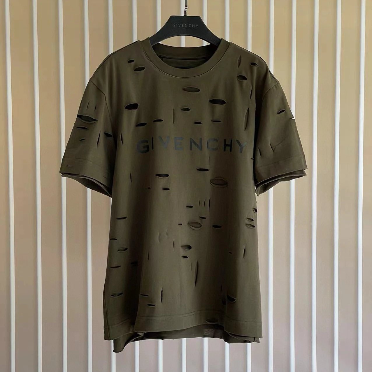 Givenchy T-shirt Top Version Counter Same Collection1Cotton Short Sleeve T T-shirt Men's and Women's Loose Bottoming Shirt2024New Summer