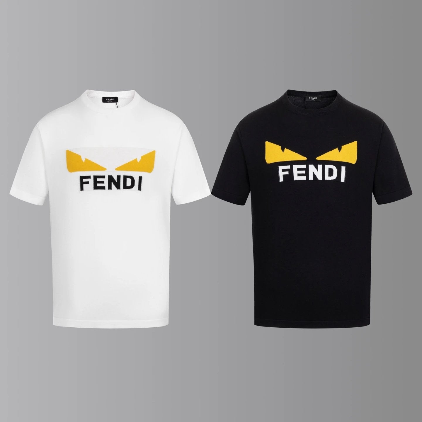 FENDI T-shirt Chest Little Devil Eye Embroidery logo round Neck Short Sleeve25ss New Pure Cotton Unisex Style T Casual T-Shirt Base Layer Shirt OS Loose Fit Half Sleeve Top Plus Size