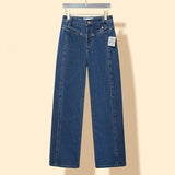 LOEWE Jeans Towel Embroidery logo Women's Versatile Casual Denim Pants