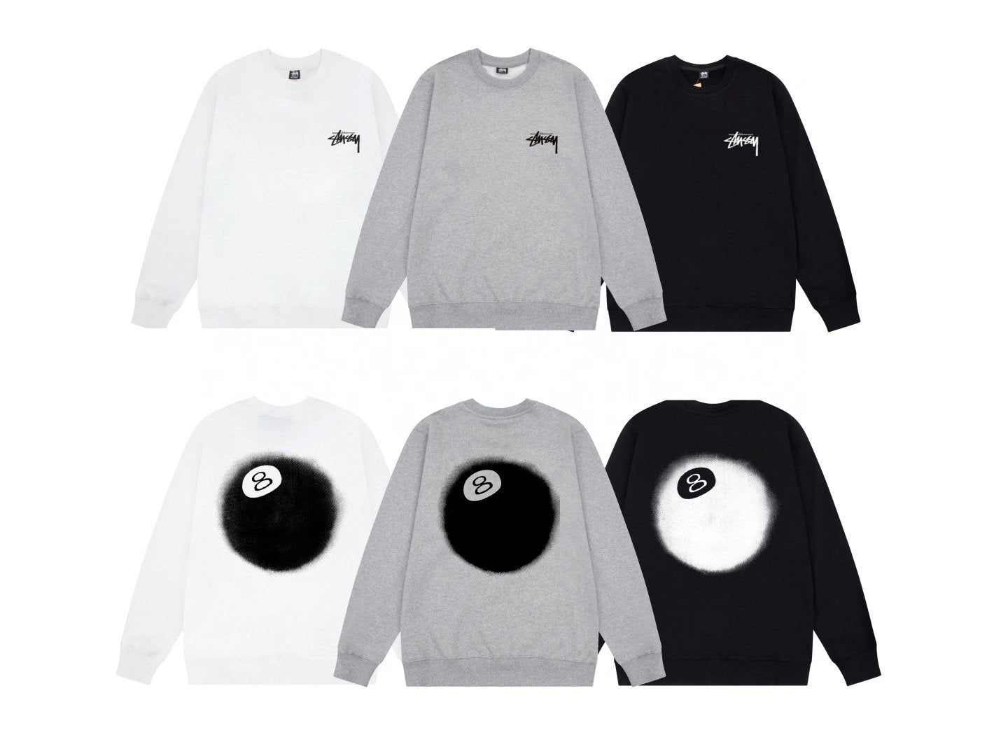 Stussy Hoodie Top Version Classic Dice Series round Neck Sweater Baby Boy and Girl Summer New