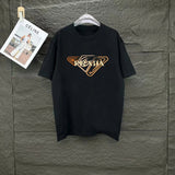 PRADA T-shirt Chest Brand Print logo round Neck Short Sleeve25ss New Pure Cotton Unisex Style T T-shirt OS Loose Fit Base Shirt Top Half Sleeve T-Shirt