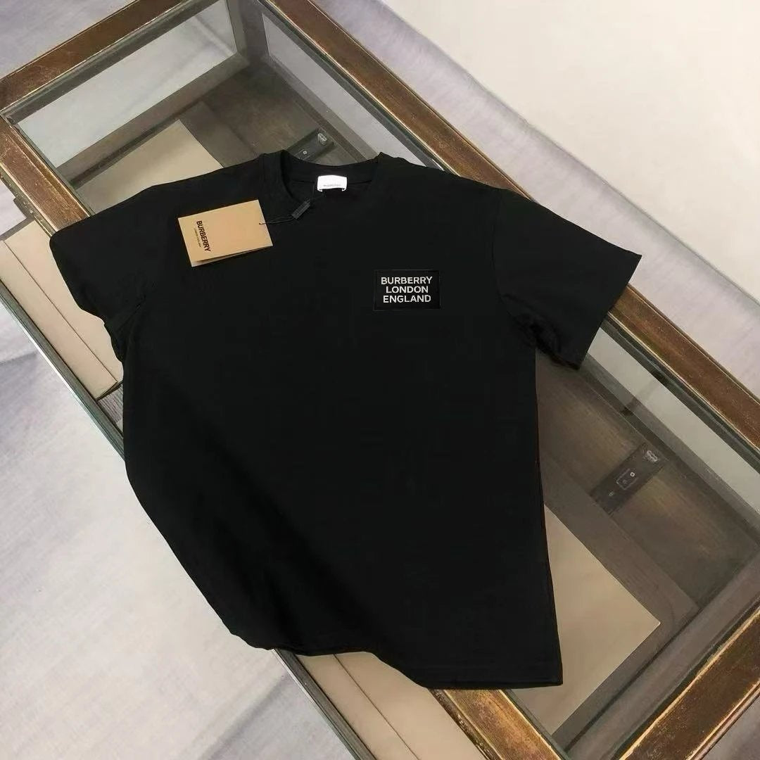 Burberry T-shirt Chest Letter Print logo round Neck Short Sleeve25ss New Pure Cotton Unisex Style T Casual T-Shirt Base Layer Shirt OS Loose Fit Half Sleeve Top Plus Size
