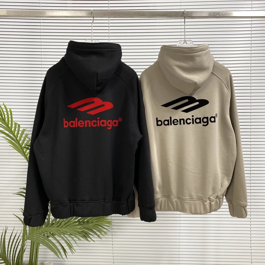 Balenciaga Hoodie Zipper Hoodie Unisex Winter Thickened Sports Casual Loose Fit Versatile Sweatshirt
