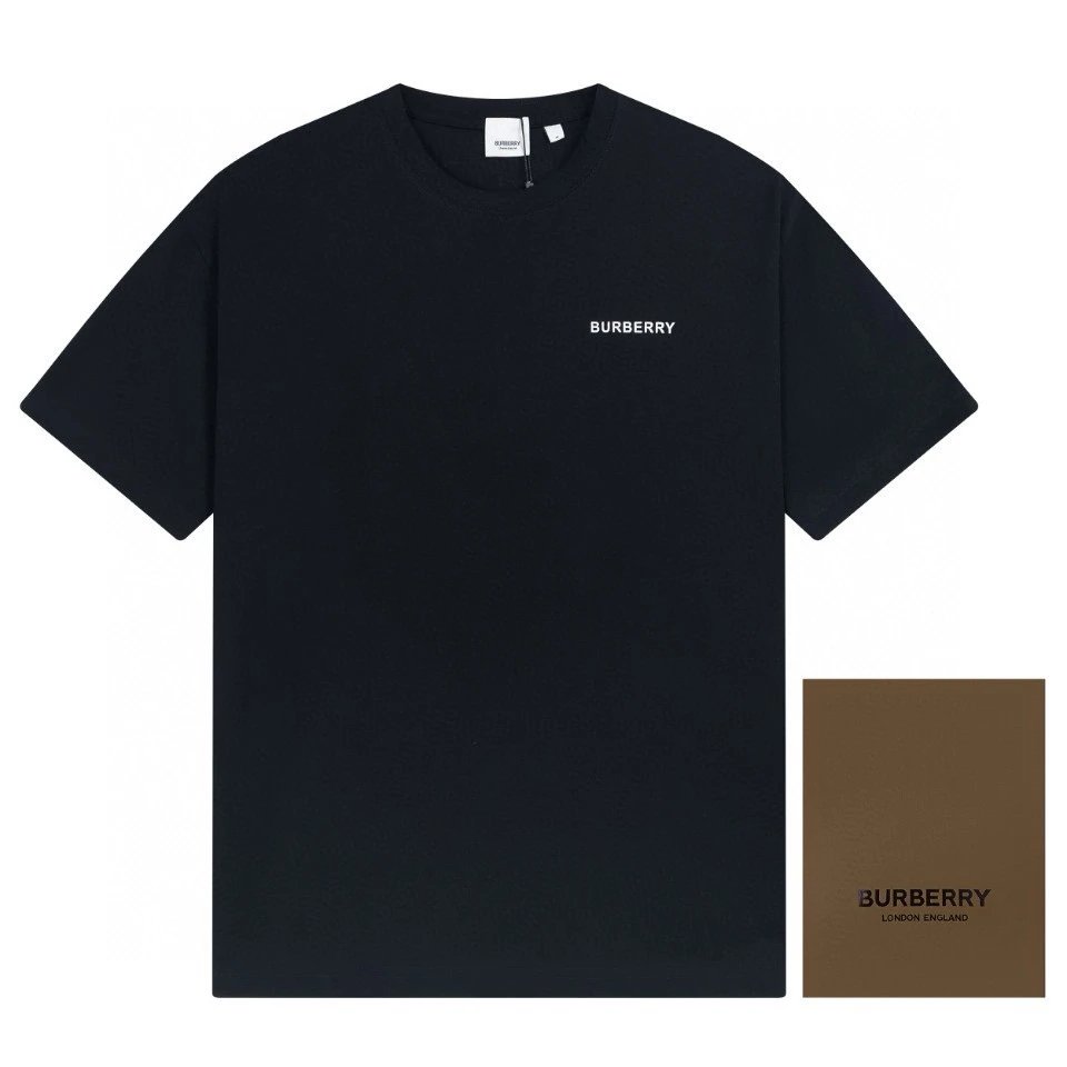 Burberry T-shirt Back TB Printing logo round Neck Short Sleeve25ss New Pure Cotton Unisex Style T T-shirt OS Loose Fit Base Shirt Top Half Sleeve T-Shirt