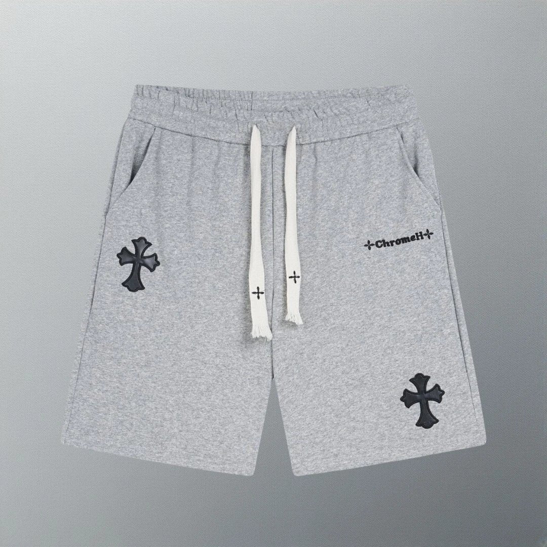 Chrome Hearts Shorts Veneer logo Five-point Shorts25ss New Heavy Drawstring American Style Casual Summer Pants5Two-in-One Casual Sweatpants for Men and Women G Home Sweatpants