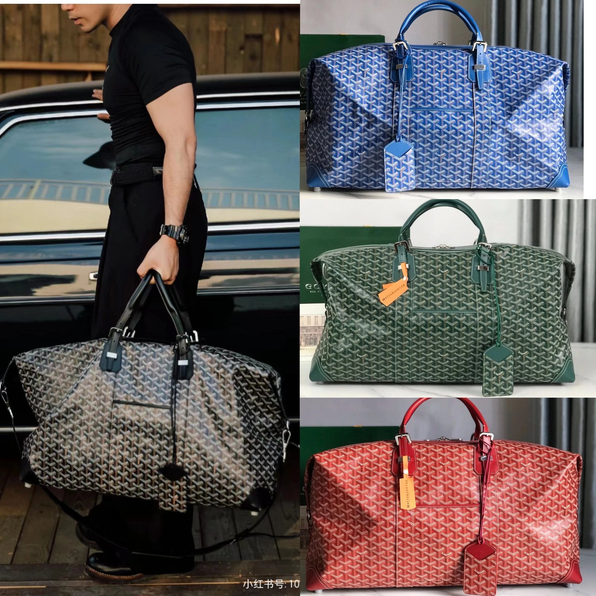 Goyard Bag Top version 【Highest Version Original Leather】New Product boeing Travel Bag45cm Handbag Business Traveling Luggage Bag Travel Bag New Men's Bag Women's Bag Large Capacity Bag Gym Bag45cm Large Travel Bag55cm