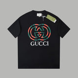 Gucci T-shirt Classic red and green G Wow Glue Thick Board logo round Neck Short Sleeve25ss New Pure Cotton Unisex Style T T-shirt OS Loose Fit Base Shirt Half Sleeve T-Shirt Top