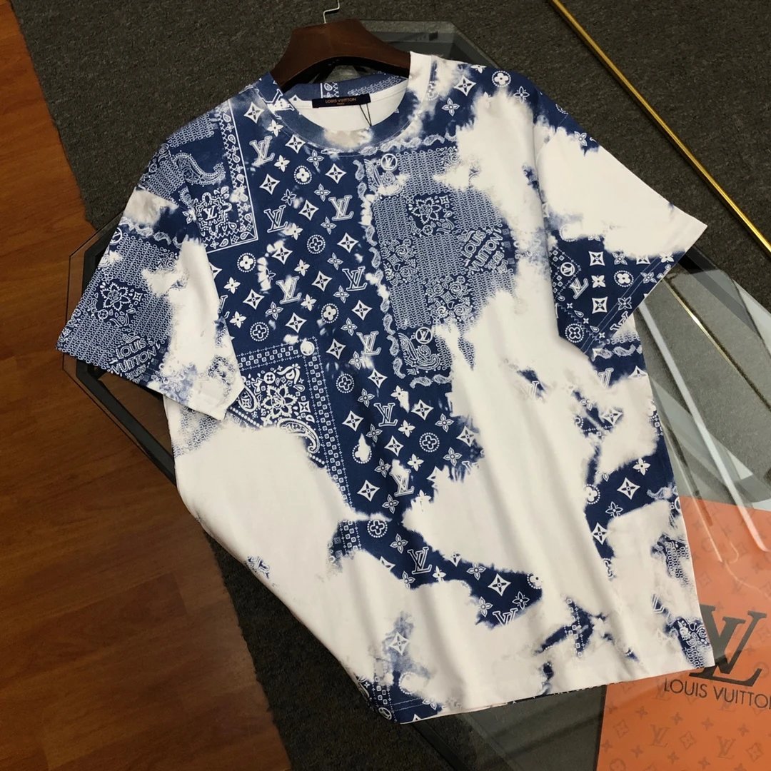 Louis Vuitton LV T-shirt Cashew Nut Flower Alphabet logo Round neck short-sleeve pure cotton T T-shirt ins Unisex Basic Shirt Simple Summer New Casual T-Shirt