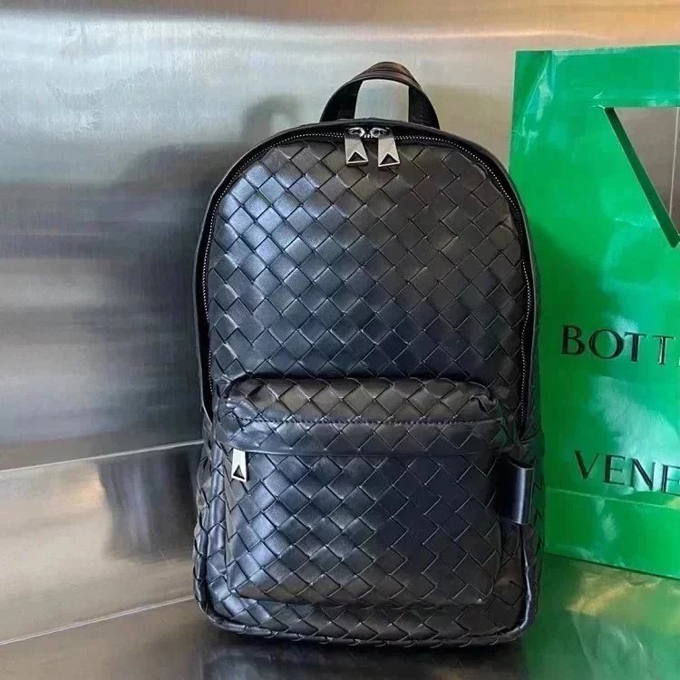 Bottega Veneta Men's Bag Top version 【Original Leather Counter Version】prefall New intrecciato Woven Backpack Men's Bag Casual Backpack Women's Bag Women's Backpack Schoolbag Luggage Bag Large-Capacity Backpack Woven Bag730728