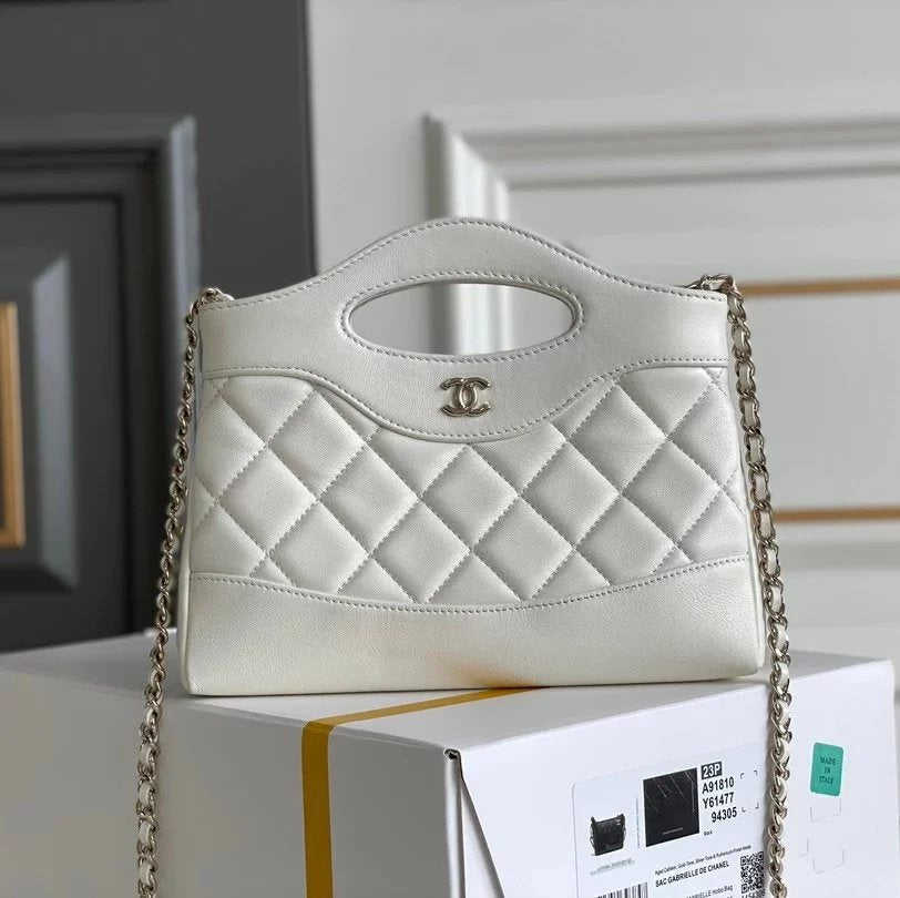 Chanel Women's Bag Top version 【Super Top Version Original Factory】C Home/24SS Early Spring Horizontal Version31bagnano Handbag31bag Bucket bag24S Horizontal Version mini31bag Shoulder Messenger Bag Chain Women's Bag AS3656