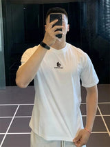 Balenciaga T-shirt Chest Letters66Printing logo round Neck Short Sleeve25ss New Pure Cotton Unisex Style T T-shirt OS Loose Fit Base Shirt Top Half Sleeve T-Shirt