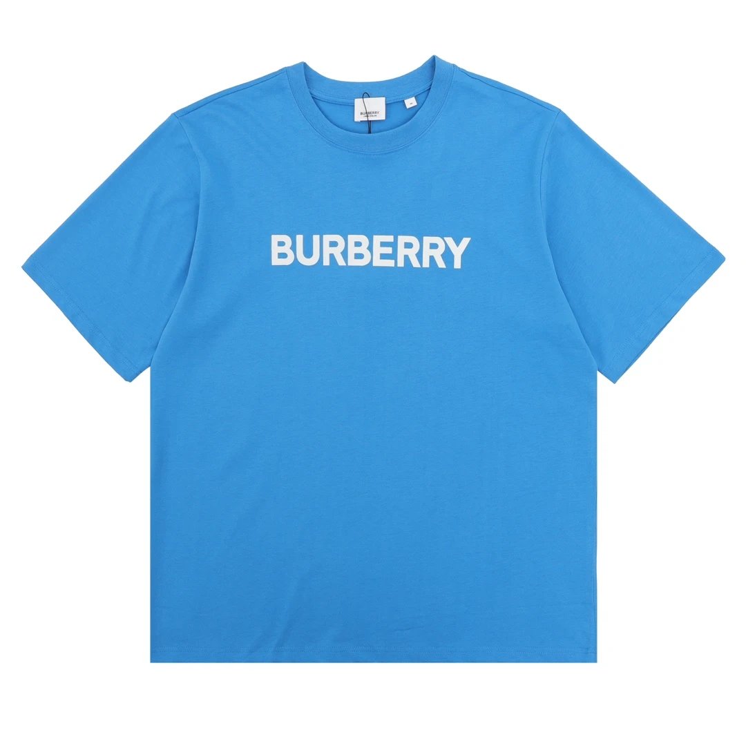 Burberry T-shirt Chest Letter Print logo round Neck Short Sleeve25ss New Pure Cotton Unisex Style T Casual T-Shirt Base Layer Shirt OS Loose Fit Half Sleeve Top Plus Size