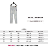 Louis Vuitton LV Jeans Cartoon Character Embroidery behind Jeans LOGO Jeans for Men and Women