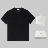 Dior T-shirt Full logo Jacquard Towel Round Neck Short Sleeve25ss New Pure Cotton Unisex Style T T-shirt OS Loose Fit Base Shirt Top Half Sleeve T-Shirt