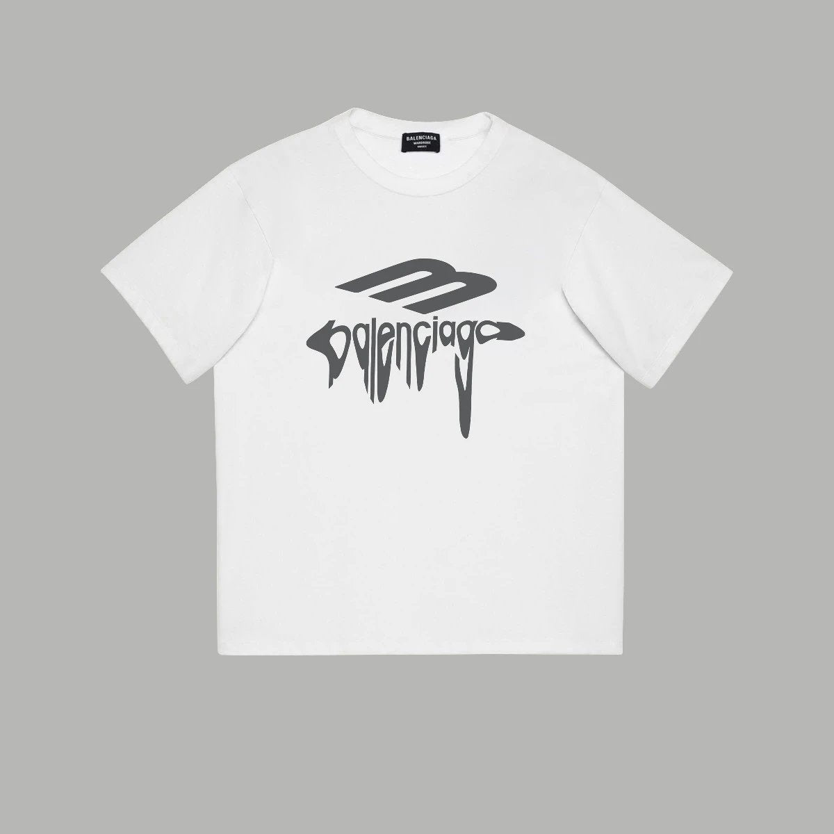Balenciaga T-shirt Spring and Summer2025SS Limited Edition Liquid Twisted Letters logo Printed Crew Neck Short Sleeve Unisex T T-shirt