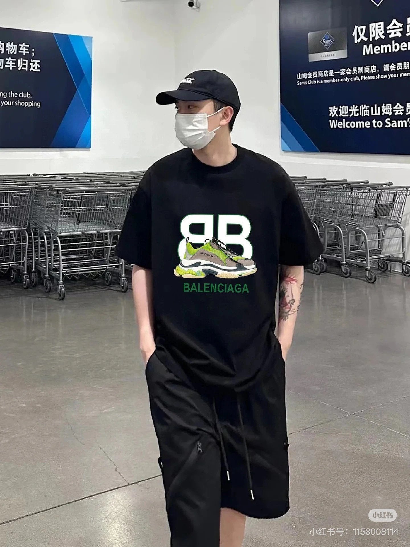 Balenciaga T-shirt Double-breasted B Letter Printed round Neck Short Sleeve25ss New Pure Cotton Unisex Style T T-shirt OS Loose Fit Base Shirt Top Half Sleeve T-Shirt