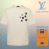 Louis Vuitton LV T-shirt 3D Unique Chest Design LOGO Printed round Neck Short Sleeve25ss New Pure Cotton Unisex Style T T-shirt OS Loose Fit Base Shirt Short Sleeve Top T-Shirt