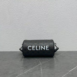 Celine women's bag Top version 【Original Factory】New Pillow Bag Men's and Women's Bags Shoulder Bag Underarm Bag round Bag Drum Bag Classic Retro Patterns Small Messenger Bag round Bag110052