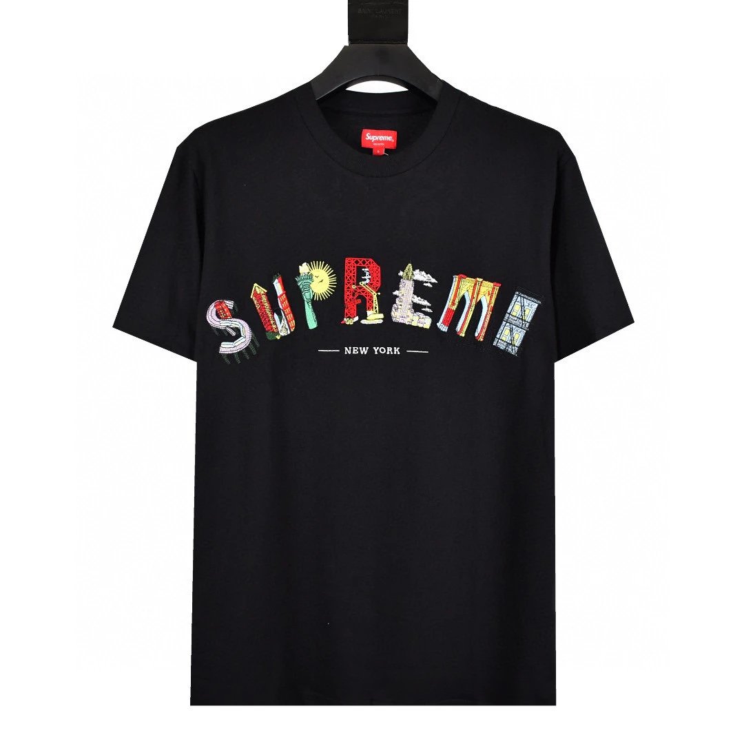 Supreme T-shirt Top Version Short Sleeve T T-shirt Men's Summer Trendy Women's New Loose Half-Sleeve Top Cotton Official Website Flagship